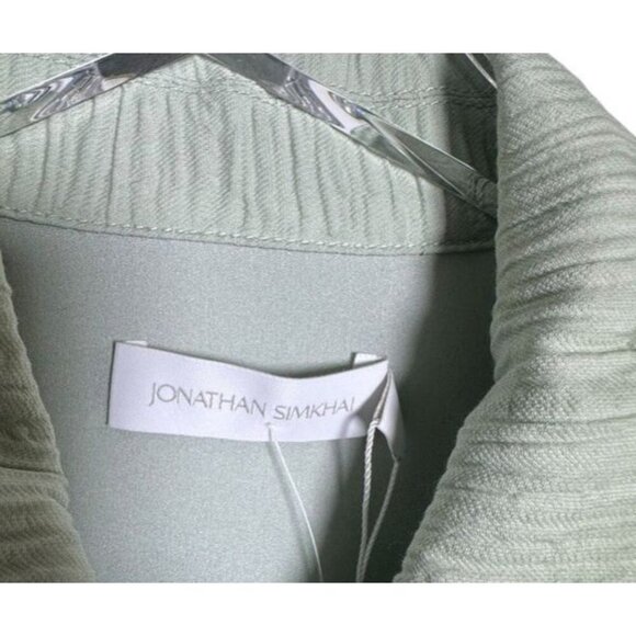 Jonathan Simkhai Callista Zip-front Puff Sleeve Dress size Medium seafoam green - Picture 6 of 10